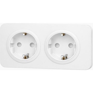Aigostar - Toma de corriente doméstica con marco 2Z SCHUKO 250V/16A blanco