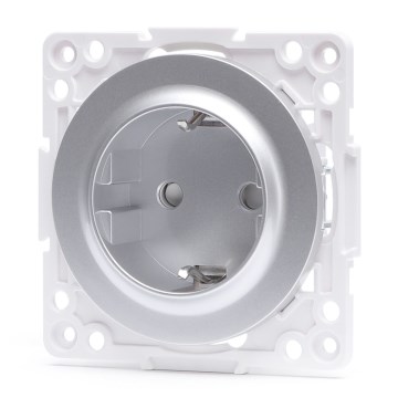 Aigostar - Toma de corriente doméstica SCHUKO sin marco 250V/16A plateada