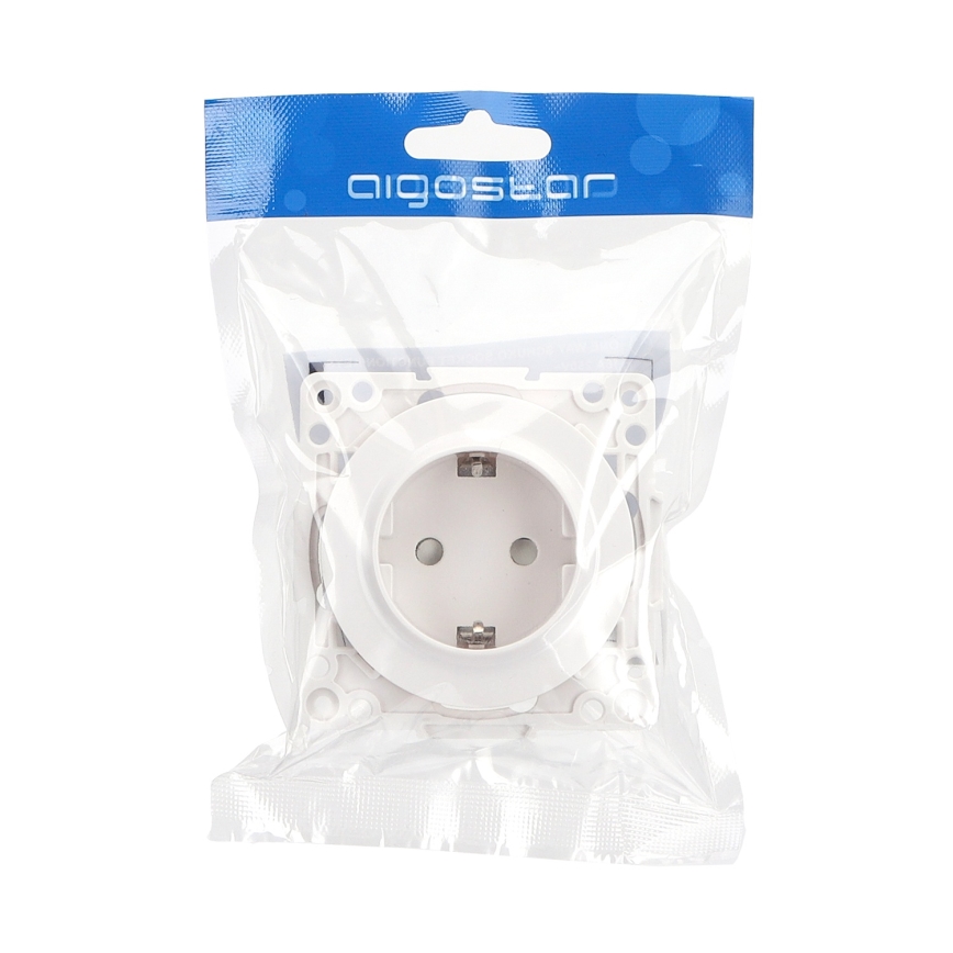 Aigostar - Toma de corriente empotrada sin marco SCHUKO 250V/16A blanca