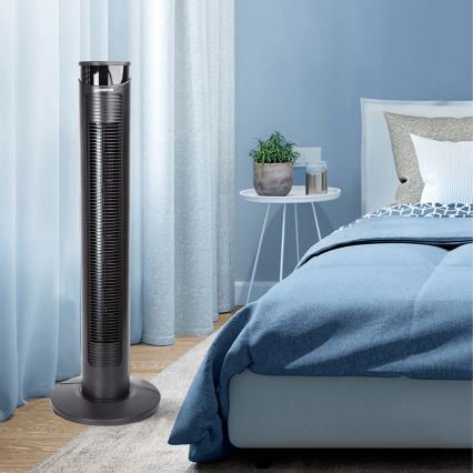 Aigostar - Ventilador de columna 45W/230V negro + mando a distancia