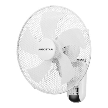 Aigostar -  Ventilador de pared 45W/230V blanco + control remoto