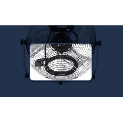 Aigostar - Ventilador de pie 100W/230V, diámetro 54 cm, acabado cromado brillante