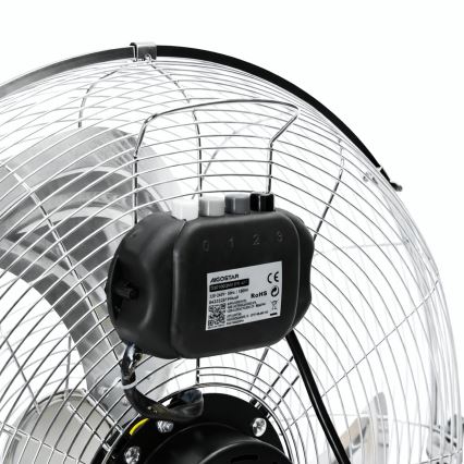 Aigostar - Ventilador de pie 100W/230V, diámetro 54 cm, acabado cromado brillante