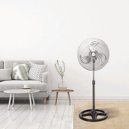 Aigostar - Ventilador de pie 50W/230V cromo brillante/negro
