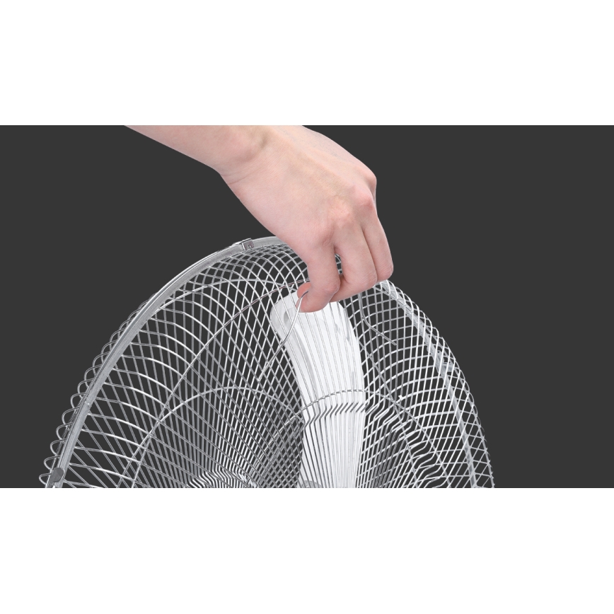 Aigostar - Ventilador de pie 50W/230V cromo brillante/negro
