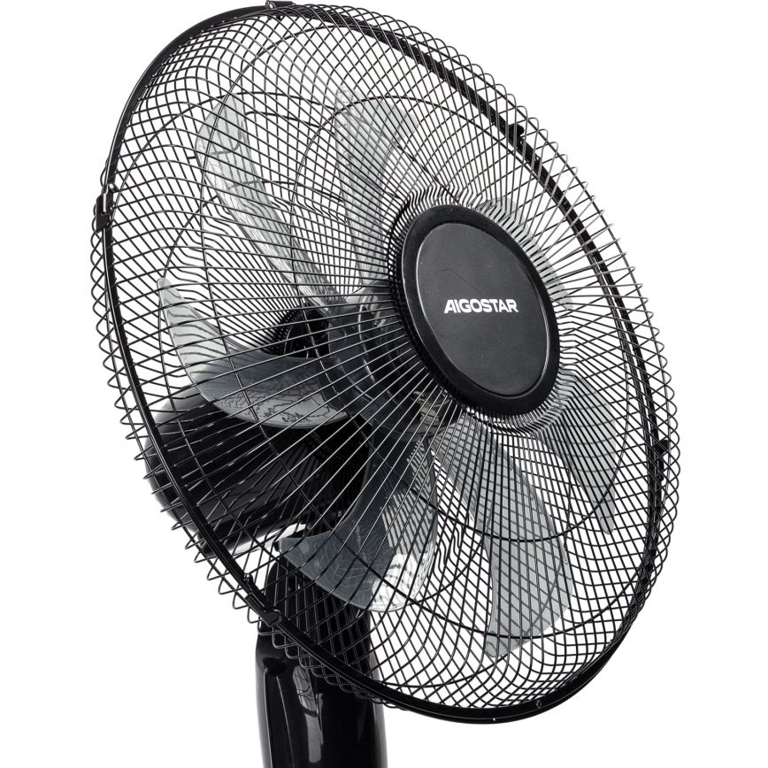 Aigostar - Ventilador de pie 50W/230V, 130 cm, negro + mando a distancia