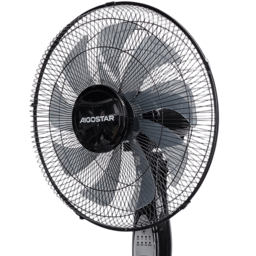 Aigostar - Ventilador de pie 60W/230V, 130 cm, negro + mando a distancia