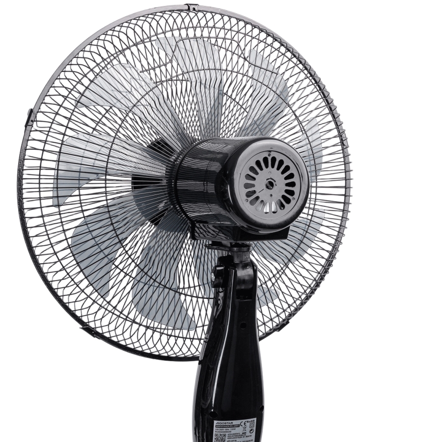 Aigostar - Ventilador de pie 60W/230V, 130 cm, negro + mando a distancia