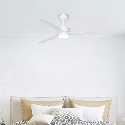Aigostar - Ventilador de techo LED regulable LED/20W/230V 2700-6500K 132cm blanco + control remoto