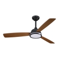 Aigostar - Ventilador de techo LED regulable LED/20W/230V 2700-6500K 132cm marrón + control remoto