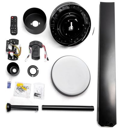 Aigostar - Ventilador de techo LED regulable LED/24W/230V 2700-6500K 165cm negro + control remoto