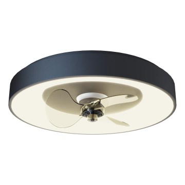 Aigostar - Ventilador de techo LED regulable LED/40W/230V 2700-6500K 48 cm + mando a distancia negro