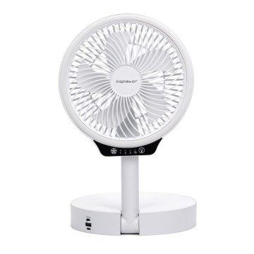 Aigostar - Ventilador plegable inalámbrico LED con puerto USB 6,5W/5V 8000 mAh
