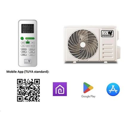 Aire acondicionado 09K V1 2,6 kW Wi-Fi Tuya blanco + mando a distancia