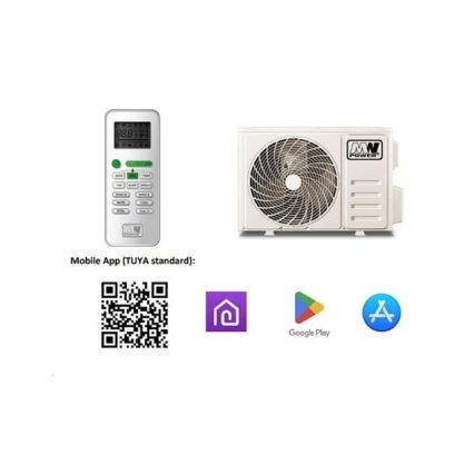 Aire acondicionado 12K V1 3,5 kW 12000 BTU Wi-Fi Tuya blanco + mando a distancia