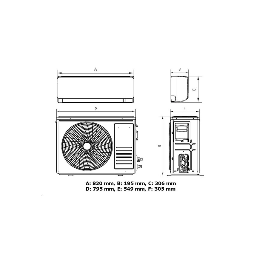 Aire acondicionado 12K V1 3,65 kW (12.000 BTU) Wi-Fi Tuya blanco + mando a distancia