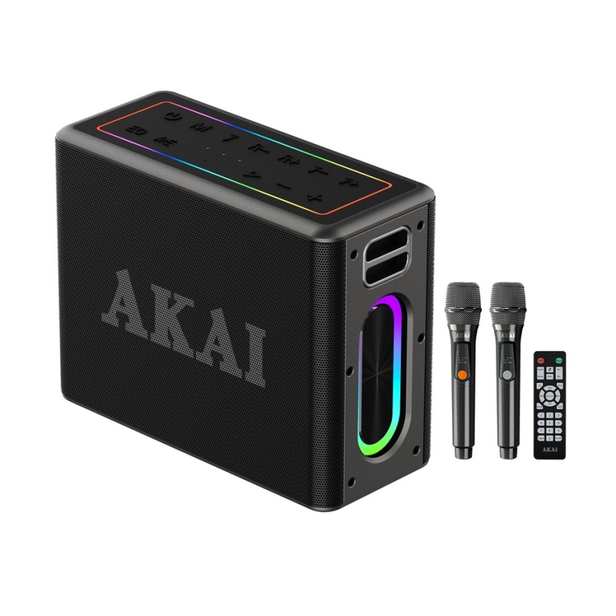 AKAI ABTSW-120 - Altavoz inalámbrico con dos micrófonos 80W/4000 mAh IPX6