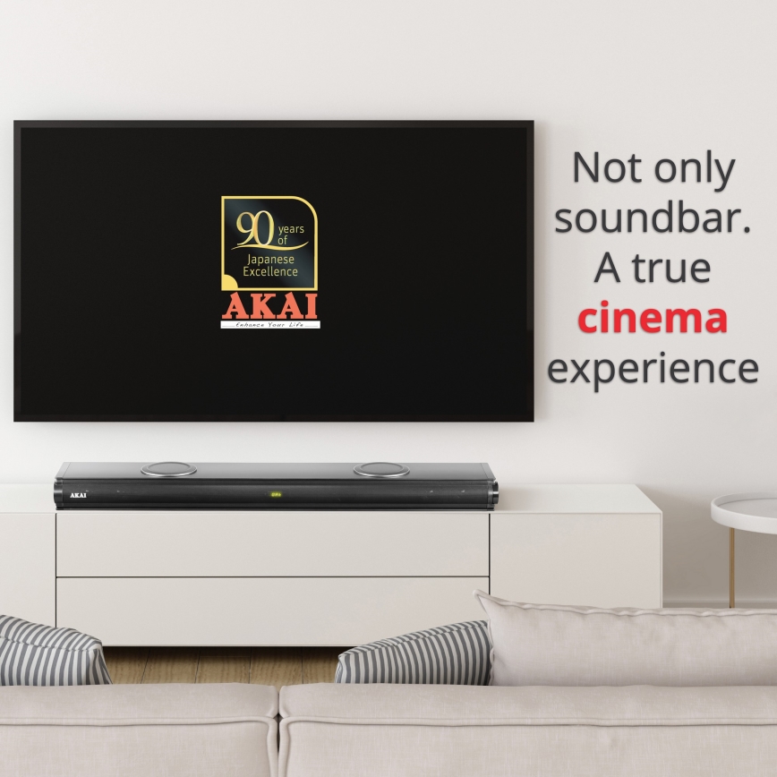 AKAI ASB-29 - barra de sonido con subwoofer activo 120W/230V + mando a distancia