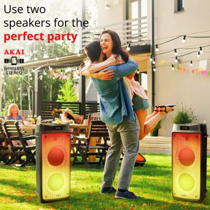 AKAI PARTY BOX 810 - Altavoz inalámbrico 65W/230V 5000 mAh + mando a distancia