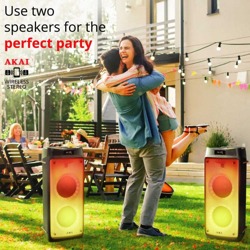AKAI PARTY BOX 810 - Altavoz inalámbrico 65W/230V 5000 mAh + mando a distancia