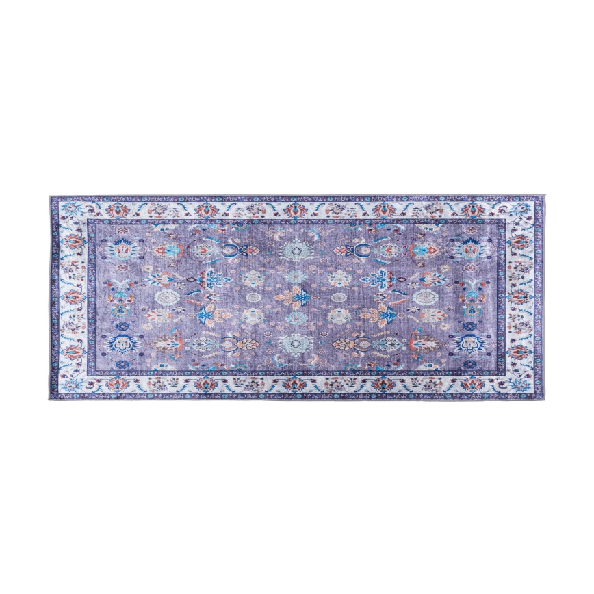 Alfombra antideslizante de estilo oriental PRINT SHINE 70x140 cm azul
