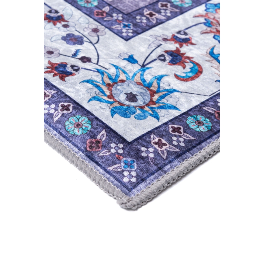 Alfombra antideslizante de estilo oriental PRINT SHINE 70x140 cm azul