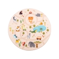 Alfombra antideslizante infantil ARES STREETS 160 cm beige/safari