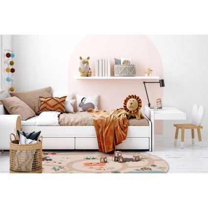 Alfombra antideslizante infantil ARES STREETS 160 cm beige/safari