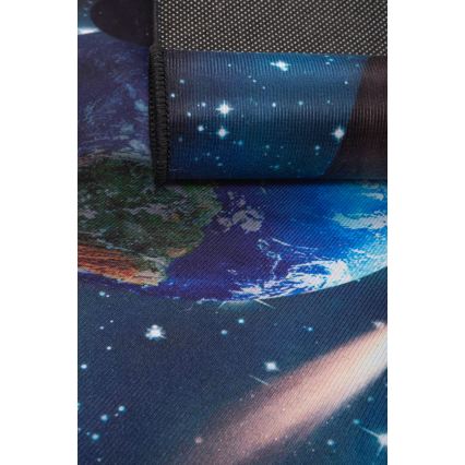 Alfombra antideslizante infantil con estampado 3D 120x160 cm planetas/multicolor