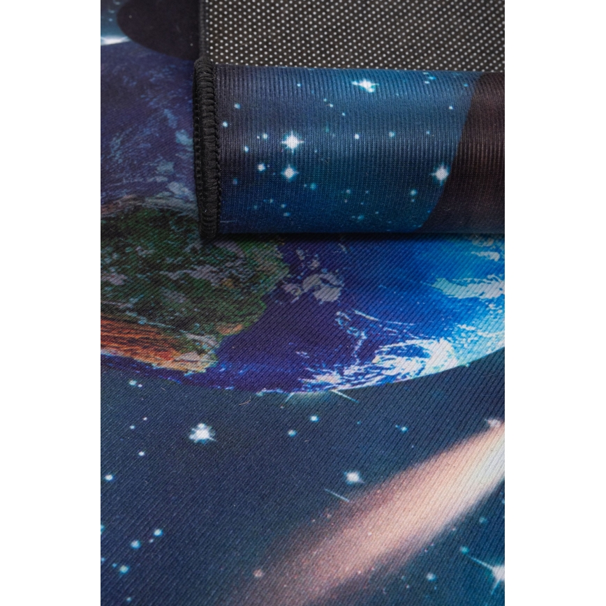 Alfombra antideslizante infantil con estampado 3D 120x160 cm planetas/multicolor