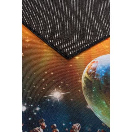 Alfombra antideslizante infantil con estampado 3D 120x160 cm planetas/multicolor