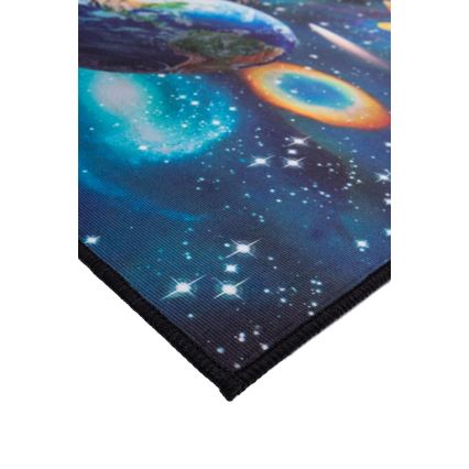 Alfombra antideslizante infantil con estampado 3D 120x160 cm planetas/multicolor