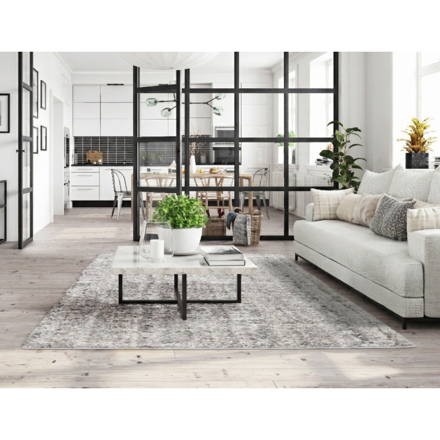 Alfombra BILBAO SHAGGY 80x150 cm gris/antracita