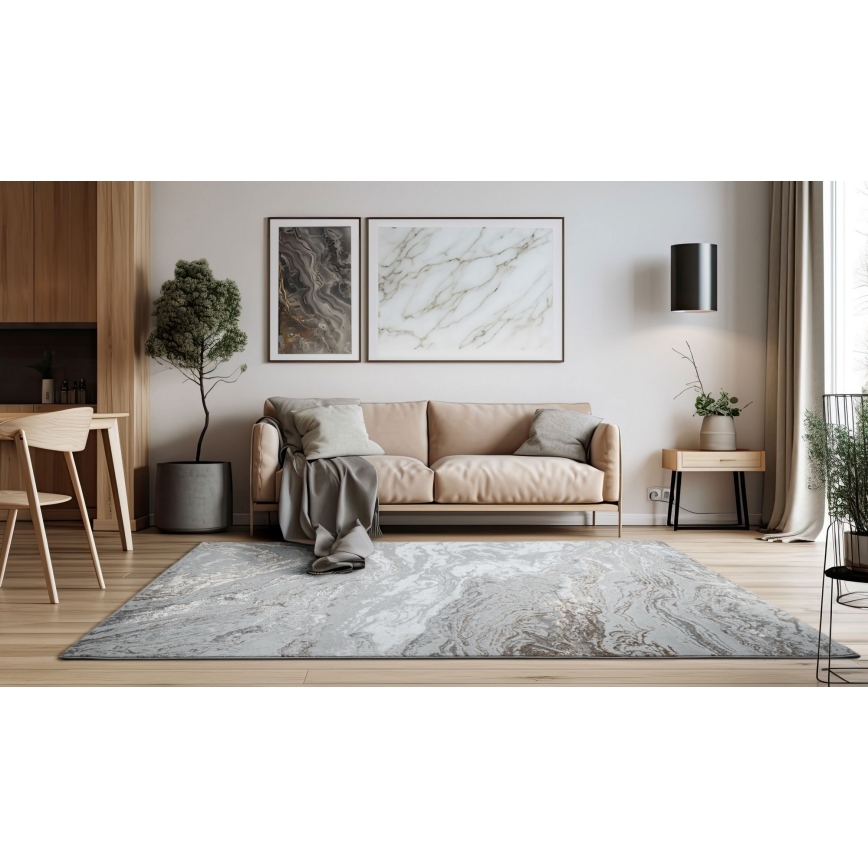 Alfombra CREATION 200x290 cm 1950g/m2 gris/marrón/patrón marmolado