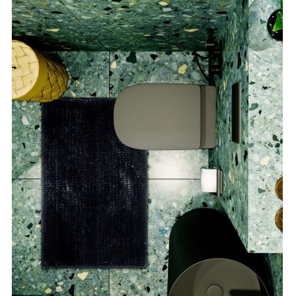 Alfombra de baño antideslizante CHENILLE 50x80 cm negra