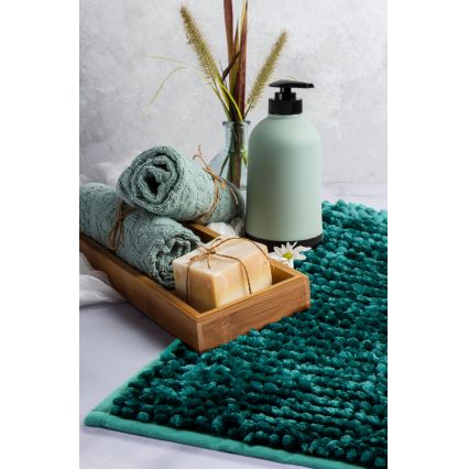 Alfombra de baño antideslizante CHENILLE 50x80 cm turquesa
