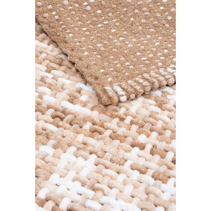 Alfombra de baño BELWEDER 60x100 cm beige/blanca