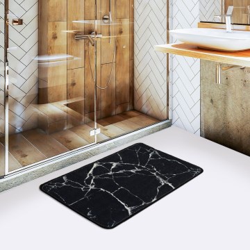 Alfombra de baño MARBLE 40x60 cm negro