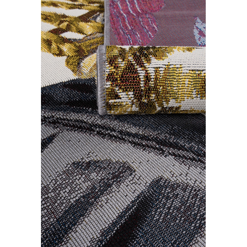 Alfombra de exterior CAPPUCCINO 80x165 cm dorado/gris