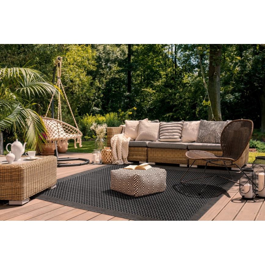 Alfombra de exterior EXPRESS NEW OUTDOOR 160x220 cm antracita/marrón