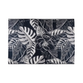 Alfombra de exterior JUNGLE 160x220 cm negro/blanco/estampado de hojas