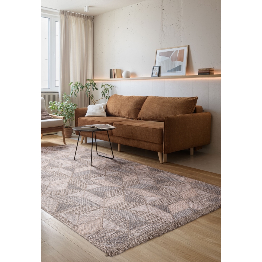 Alfombra de exterior ORIA 120 x 170 cm gris/beige