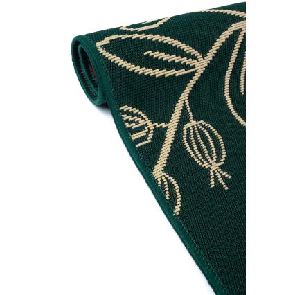 Alfombra exterior JUNGLE 80x160 cm verde/estampado de hojas