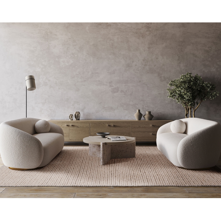 Alfombra FIR WOOL 120x170 cm 2600 g/m2 crema/natural