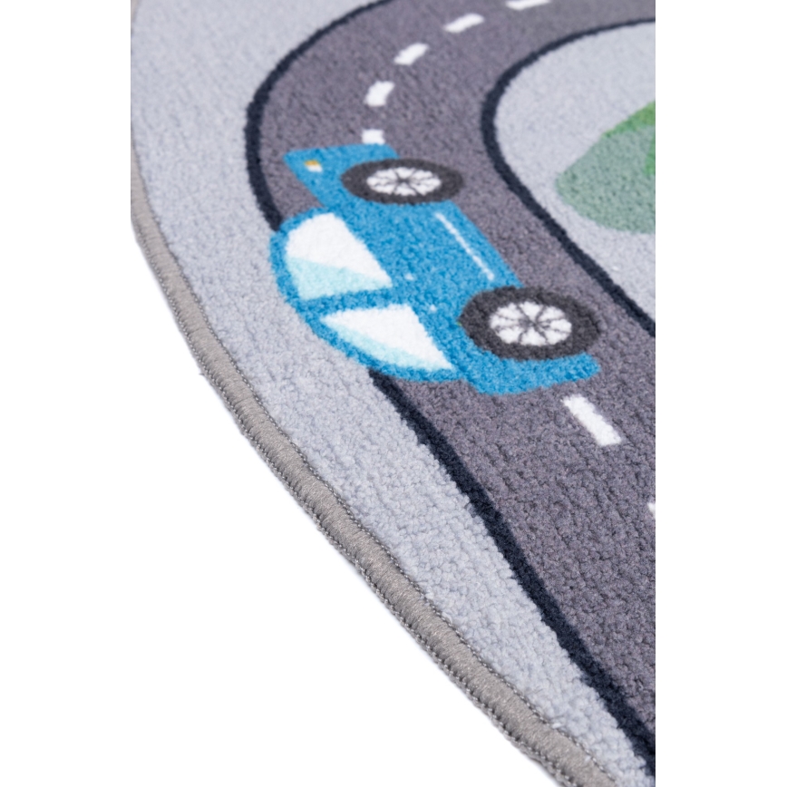 Alfombra infantil antideslizante ARES STREETS 160 cm gris/ciudad