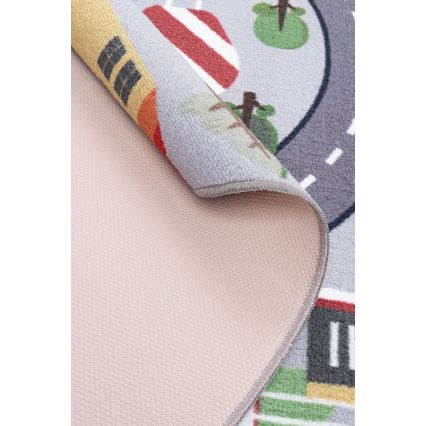Alfombra infantil antideslizante ARES STREETS 160 cm gris/ciudad