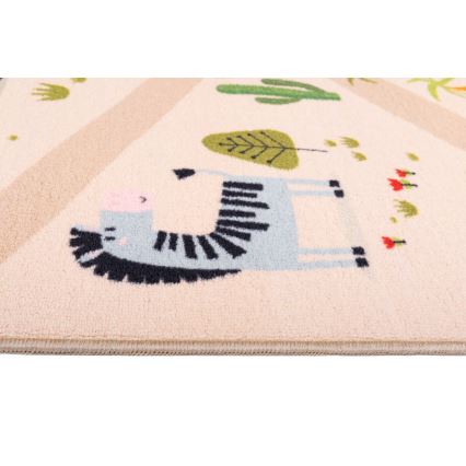 Alfombra infantil antideslizante ARES STREETS 80x150 cm beige/safari