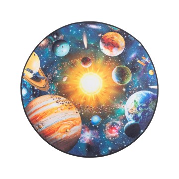 Alfombra infantil antideslizante PRINT 3D 80 cm planetas/multicolor
