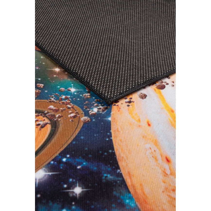 Alfombra infantil antideslizante PRINT 3D 80x150 cm planetas/multicolor
