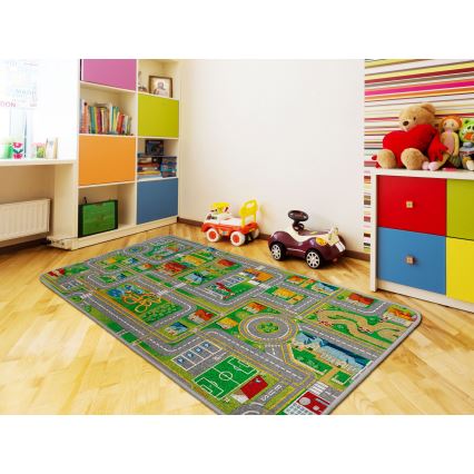 Alfombra infantil PLAYTOWN 120x170 cm multicolor/ciudad
